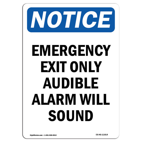 Accuform MEXT441VA Cartello Uscita Emergenza - Alluminio 25x35 Cm, Bianco Su Rosso